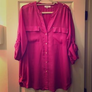 Calvin Klein Roll-Sleeve top - gorgeous color